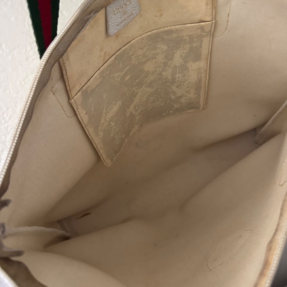 Vintage 1970’s GUCCI Plus GG Monogram Large Shopper Tote Shoulder Bag Web Strap - Picture 3 of 4